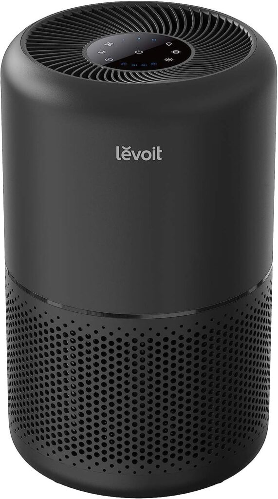 LEVOIT Air Purifier for Home Allergies Pets Hair in Bedroom, Covers Up to 1095 Sq.Foot Powered by 45W High Torque Motor, 3-in-1 Filter, Remove Dust Smoke Pollutants Odor, Core300-P, Black